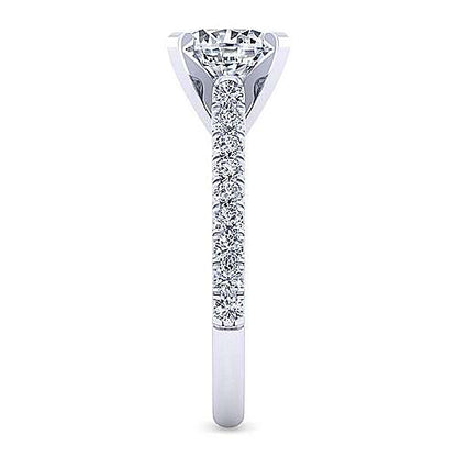 14K Round Diamond Engagement Ring (Setting Only)