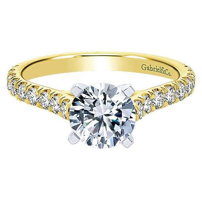14K Round Diamond Engagement Ring (Setting Only)