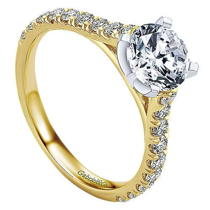 14K Round Diamond Engagement Ring (Setting Only)