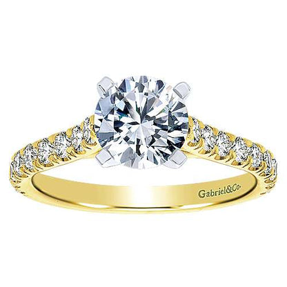 14K Round Diamond Engagement Ring (Setting Only)