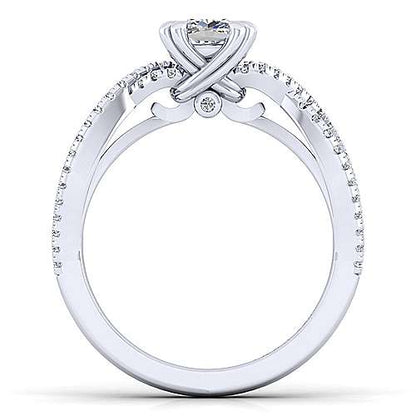 14K Twisted Cushion Cut Diamond Engagement Ring (Setting Only)