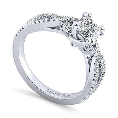 14K Twisted Cushion Cut Diamond Engagement Ring (Setting Only)