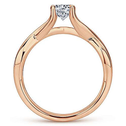 14K Round Diamond Engagement Ring (Setting Only)