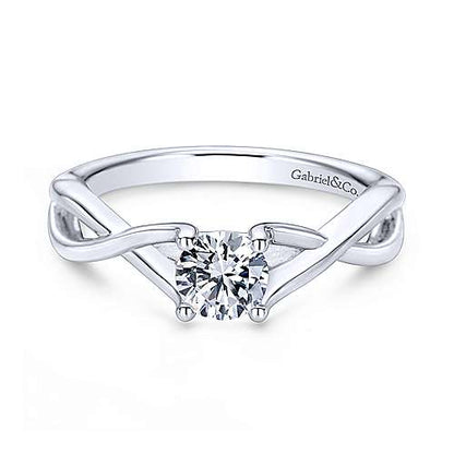 14K Round Diamond Engagement Ring (Setting Only)