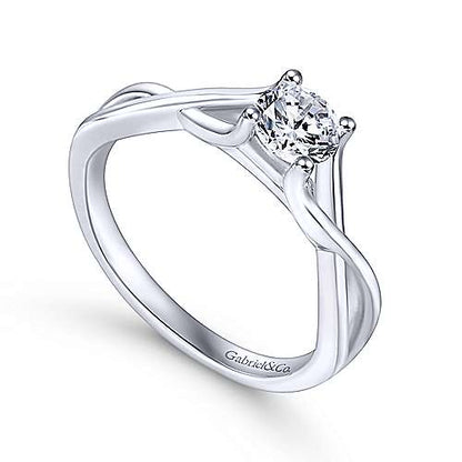 14K Round Diamond Engagement Ring (Setting Only)