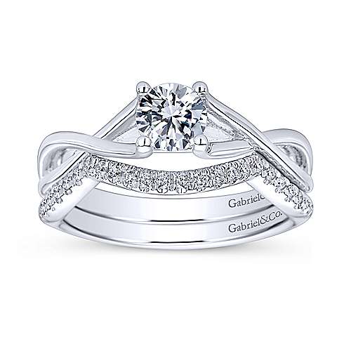 14K Round Diamond Engagement Ring (Setting Only)