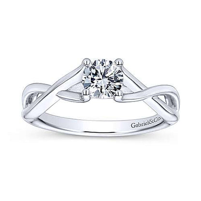 14K Round Diamond Engagement Ring (Setting Only)