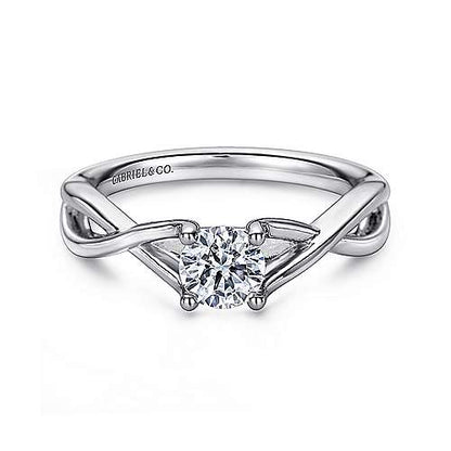 14K Round Diamond Engagement Ring (Setting Only)