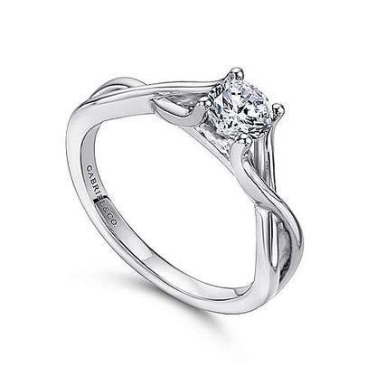 14K Round Diamond Engagement Ring (Setting Only)