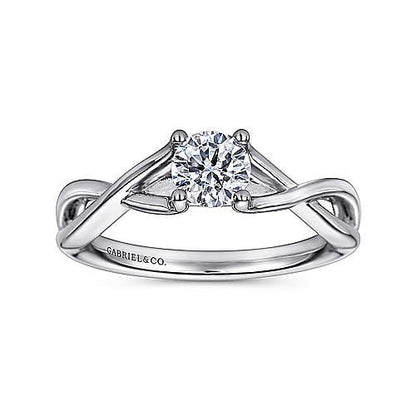 14K Round Diamond Engagement Ring (Setting Only)