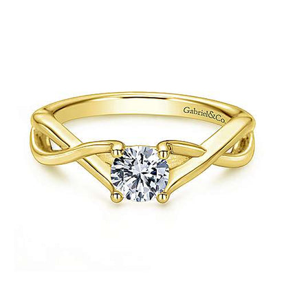 14K Round Diamond Engagement Ring (Setting Only)