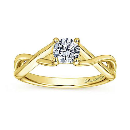 14K Round Diamond Engagement Ring (Setting Only)