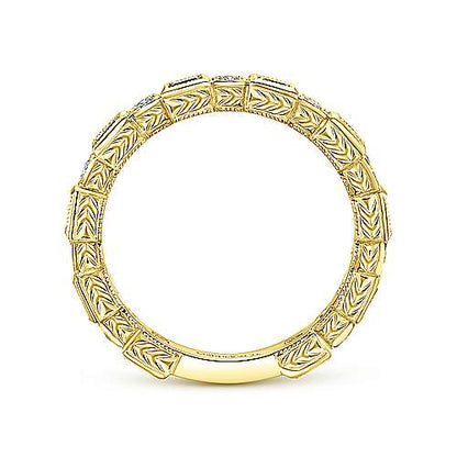 14K Sapphire Baguette and Round Diamond Eternity Ring