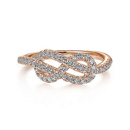 14k Twisted Diamond Knot Eternity Ring