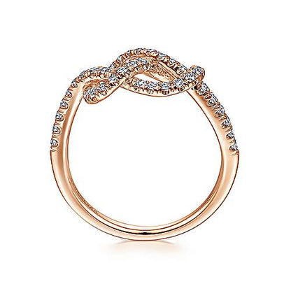 14k Twisted Diamond Knot Eternity Ring