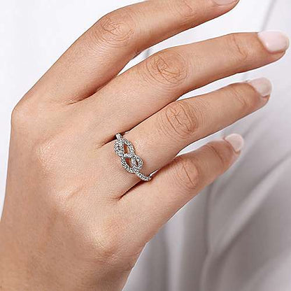 14k Twisted Diamond Knot Eternity Ring