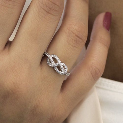 14k Twisted Diamond Knot Eternity Ring