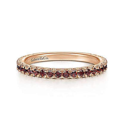 14K Garnet Stacklable Ring