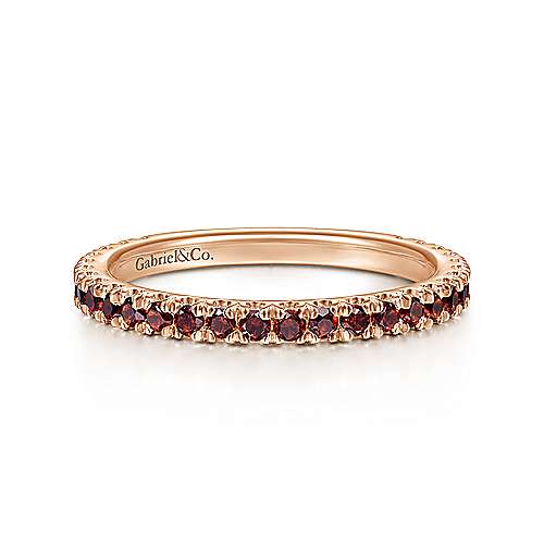 14K Garnet Stacklable Ring
