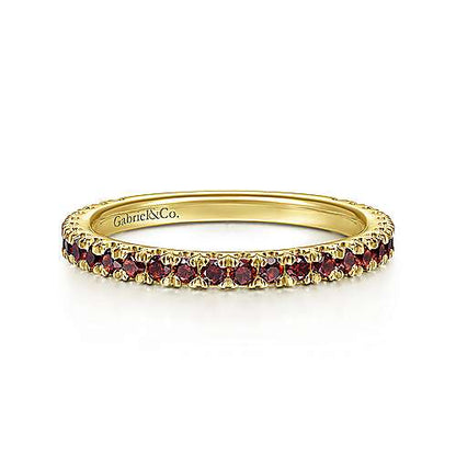 14K Garnet Stacklable Ring