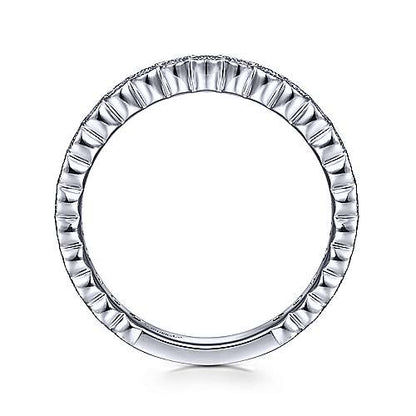 14K Diamond Ring with Millgrain Bezel
