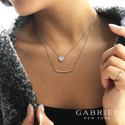 14K Rose Gold Diamond Heart Pendant Necklace