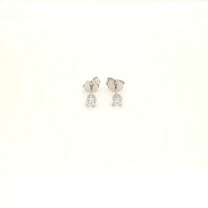 14K Cubic Zirconia Stud Earring 3MM