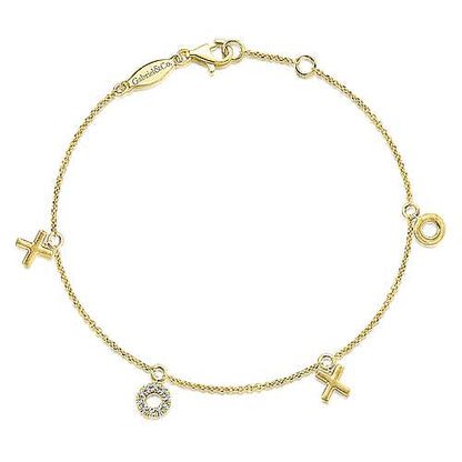 14K Diamond XOXO Bracelet