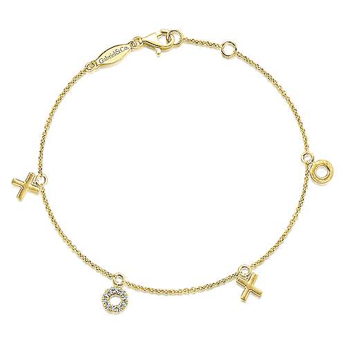 14K Diamond XOXO Bracelet