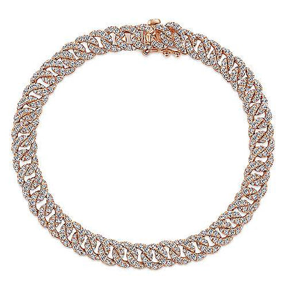 14K Diamond Link Tennis Bracelet