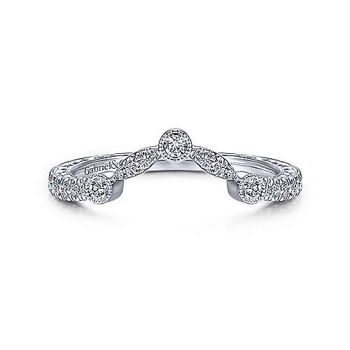 14K White Gold Diamond Matching Wedding Band - 0.15 ct