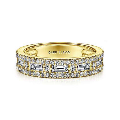14K Diamond Matching Wedding Band - 0.84 ct